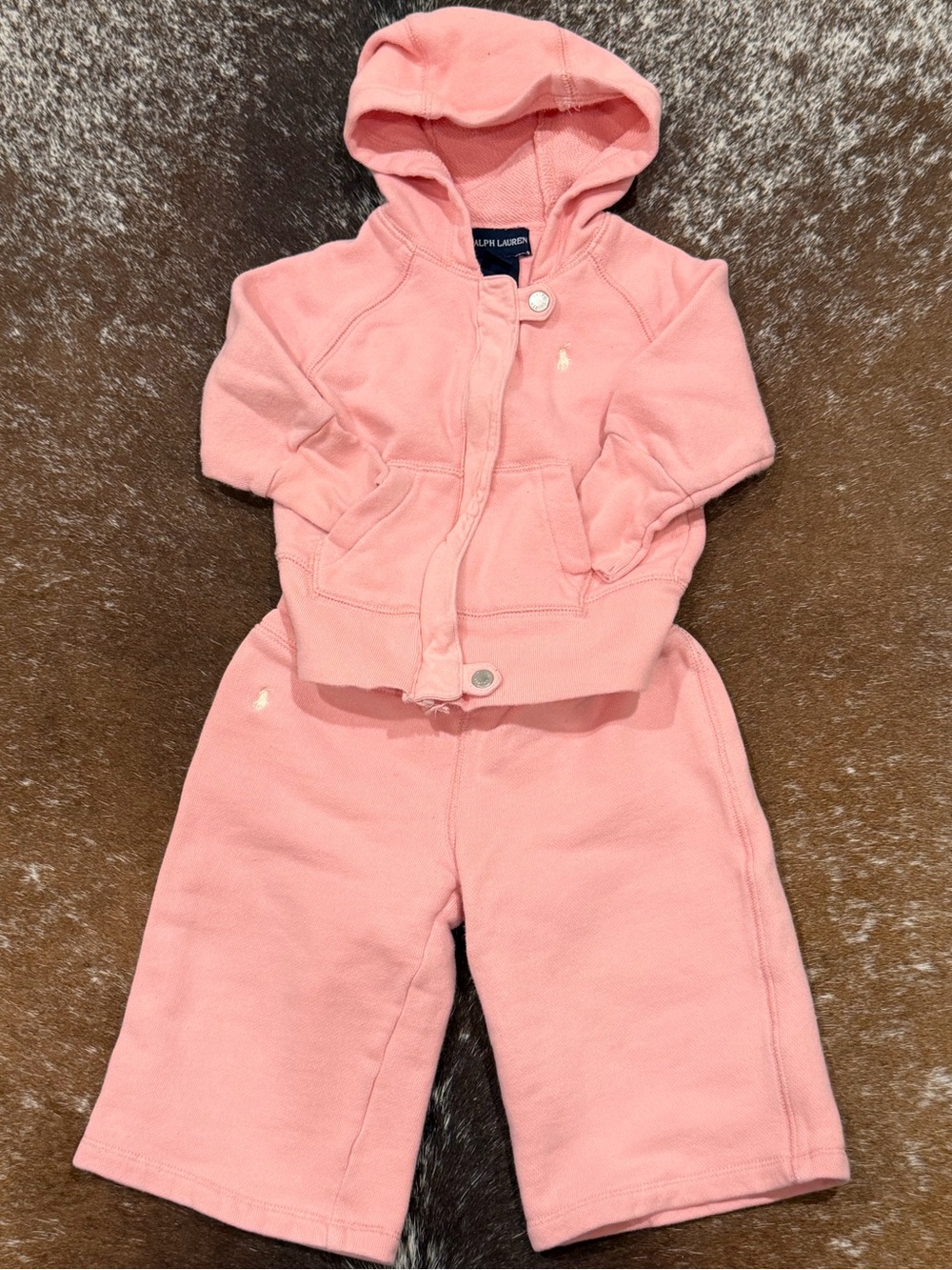Vintage Ralph Lauren baby pink two-piece sweatsuit 12 months